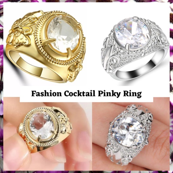 6.84ct Simulated Diamond Chunky Pinky Ring Set - Picture 1 of 7